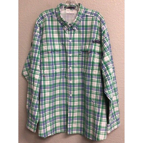 Columbia PFG Shirt Men’s 3X Big Blue Fishing Omni Shade Vented Super Bahama - Picture 1 of 11